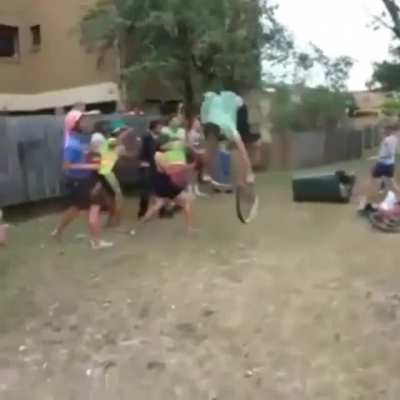 DBS flying over the trashcan!