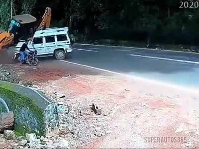 Dude almost become meat crayon