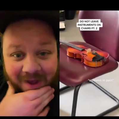 Never leave your instrument in a chair….