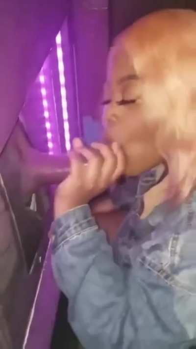 Friends encouraging her at the Gloryhole