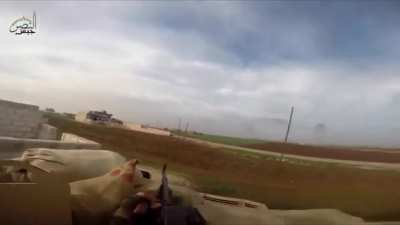 Jaish-al Nasr footage of an attack on the town of Al Khawain in Southern Idlib. 11th of February, 2018