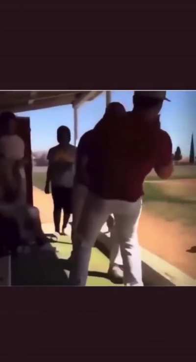 Dude swings first gets hit back hard.