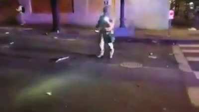 Portland “police” caught shouting “LEAVE NO EVIDENCE BEHIND” as they pick ammunition rounds up from the ground. Earlier in the protests, police were seen picking up tear gas canisters to hide how much they have been gassing protestors.