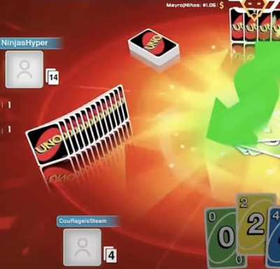 Playing UNO with the family be like: