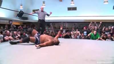Jeff Cobb shows off his incredible strength against Keith Lee