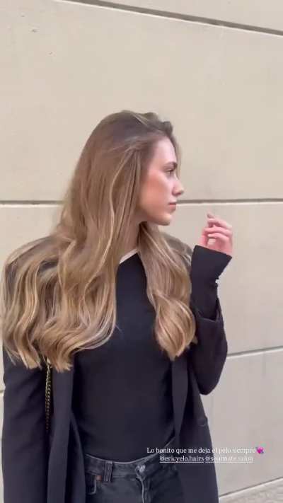 Flaunting her hair