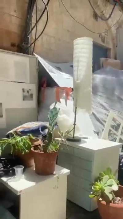Woman forced out of her house that she owned for 75 years by Israël forces to be given to Settlers who threw all her fourniture out in Jerusalem 