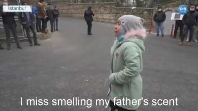 The cry of a Uyghur child in front of the Chinese consulate in Istanbul