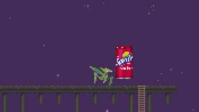 bug encounters a drink