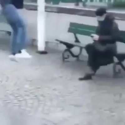 Trying to kick a bird
