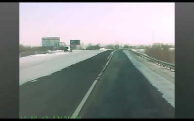 Russia: Lada driver dies instantly after hitting truck after skidding on ice, lada driver dies on the spot instantly while the truck driver survived but was injured. 