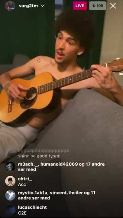 Bladee giving Varg a tatoo, while Gud plating guitar so chil maaan