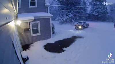 To safely back out of the driveway.