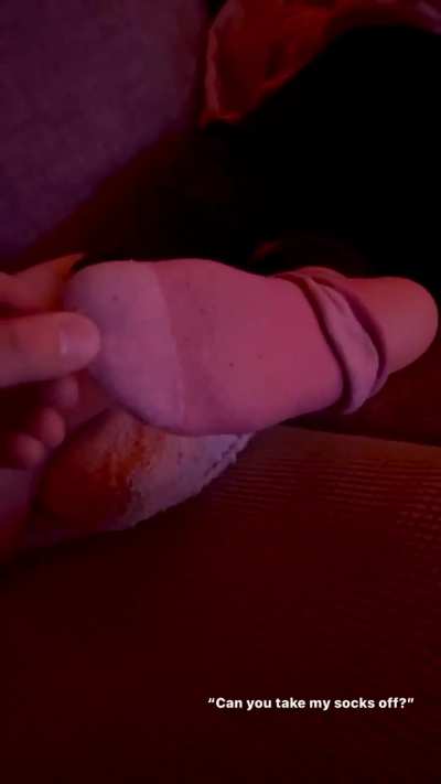 “Can you take my socks off?” (oc) 😈🧦🦶🏻