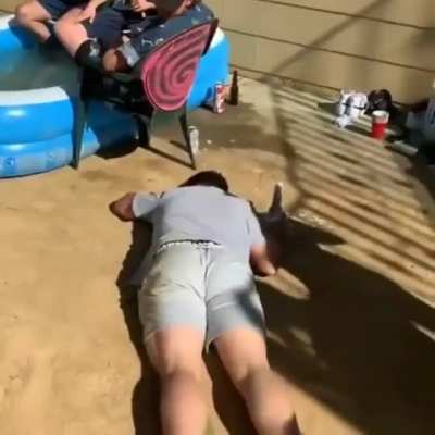 Kicking a chair