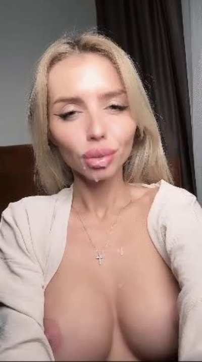 Protein shake on the face…