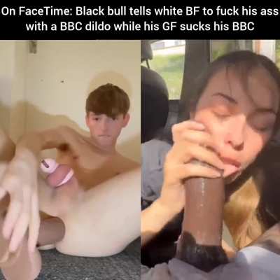 Twink BF fucks his ass with a dildo while his GF sucks BBC (no imagefap)