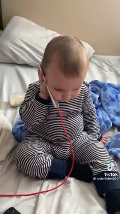 To capture a cute moment with the baby