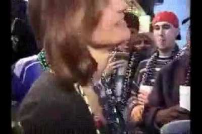College instructure flashing pussy at mardi gras