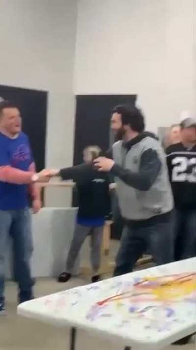 Almost snapped his neck...