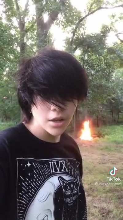 This guy lit a forest on fire for a tik tok. and it's very cringe.