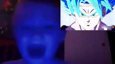 Frieza watching Goku go blue
