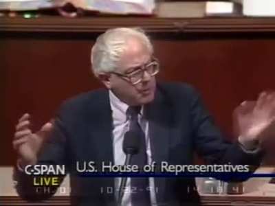 Bernie Sanders argued about a proposed crime prevention bill to the senate (1991) 