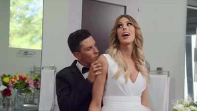 Wedding Bride Casey Kisses Gets Sneaky Blowjob By Blonde Girl