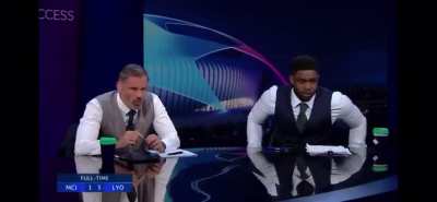 Jamie Carragher’s reaction to Sterling’s miss