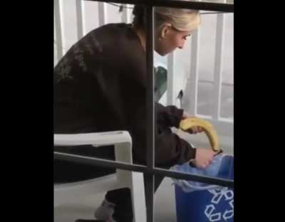 Peeling a banana