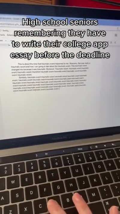 How do high school seniors usually write their college app essays?