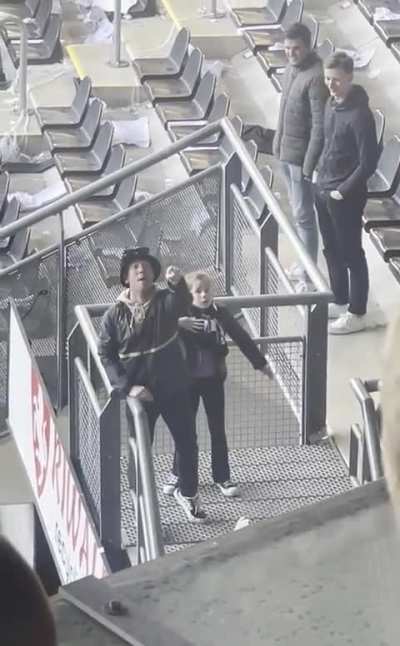 Trying to intimidate opposing fans