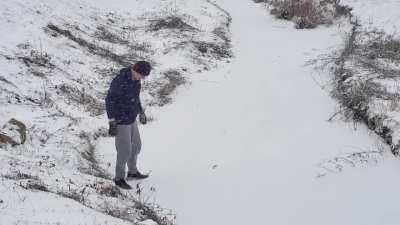 Don’t try and walk on water the first day of a freeze 🥶