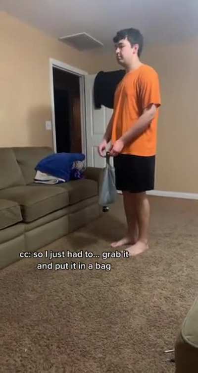 I thought it was a joke at first but the physics of that turd bag flying across was too real