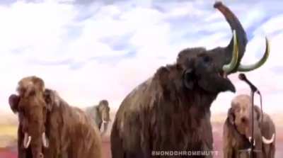 Cenozoic animals with their mouths open