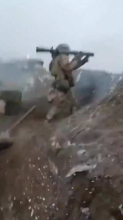 UA fires at Russian positions using the Swedish Carl Gustaf hand-held anti-tank grenade launcher