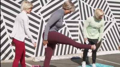 Red leggings ass