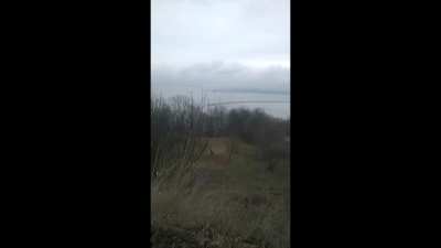 Russian MI-8 Deploying Flares Against Ukrainian Anti Air Missiles near Kyiv [ Intense]