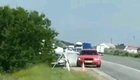 Car takes out speed cam. HERO status.