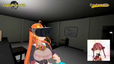 Rushia's cameo in Marine & Coco's 3D collab
