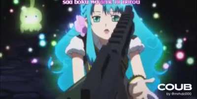 Can I get get some help finding the anime for the first half, and whatever the second half of this meme is from?