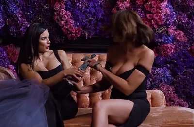 Diane Guerrero and Jackie Cruz being playful