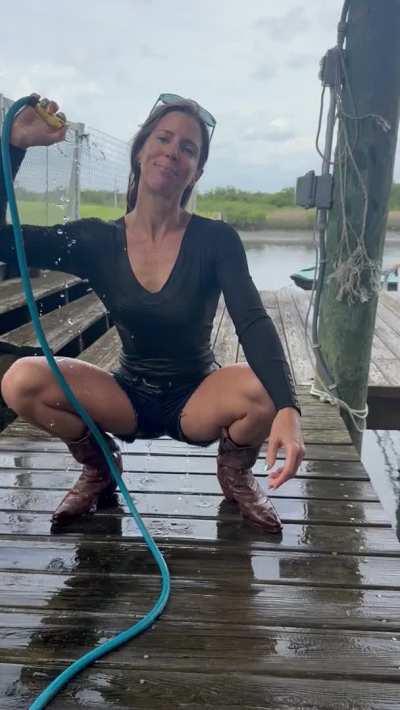 a super HOT Jean shorts WETLOOK in the mix 