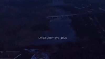 ua pov 30mm Autocannon tracer rounds are being used on Russian targets under a bridge.