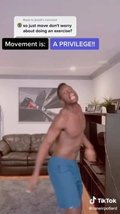 User provides an optimistic way to look at exercising