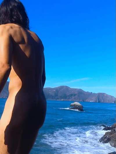 sunny day beach hike