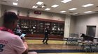 Presidential candidate Andrew Yang skateboarding at a Vegas Town Hall