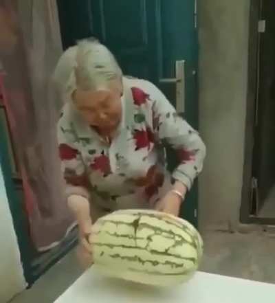 Granny vs watermelon