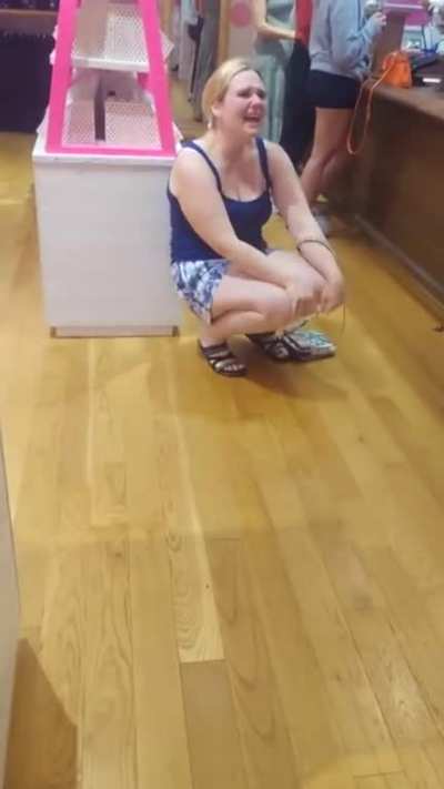 Crazy Karen hits woman then plays the victim.