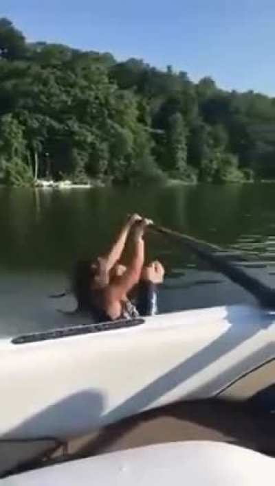 WCGW Handing on the side of a high-speed boat